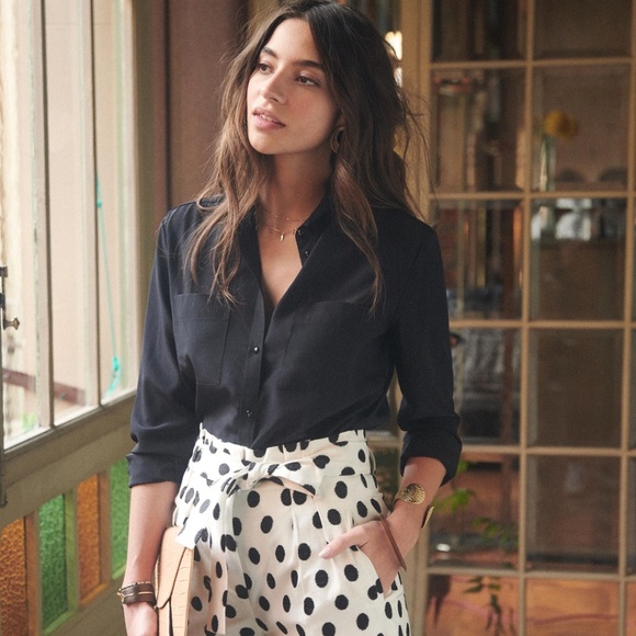 Sezane Tops - Sezane Silk Boy Shirt size 38 NEW